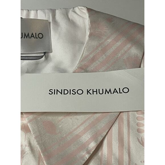 Sindiso Khumalo Raw Silk Designer Pink White Mini Dress Size Small New MSRP$1620 - Picture 10 of 14
